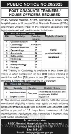 PAEC Foundation Jobs 2025 Advertisement