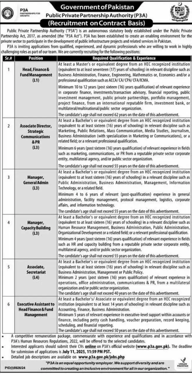 P3A Jobs 2025 Advertisement