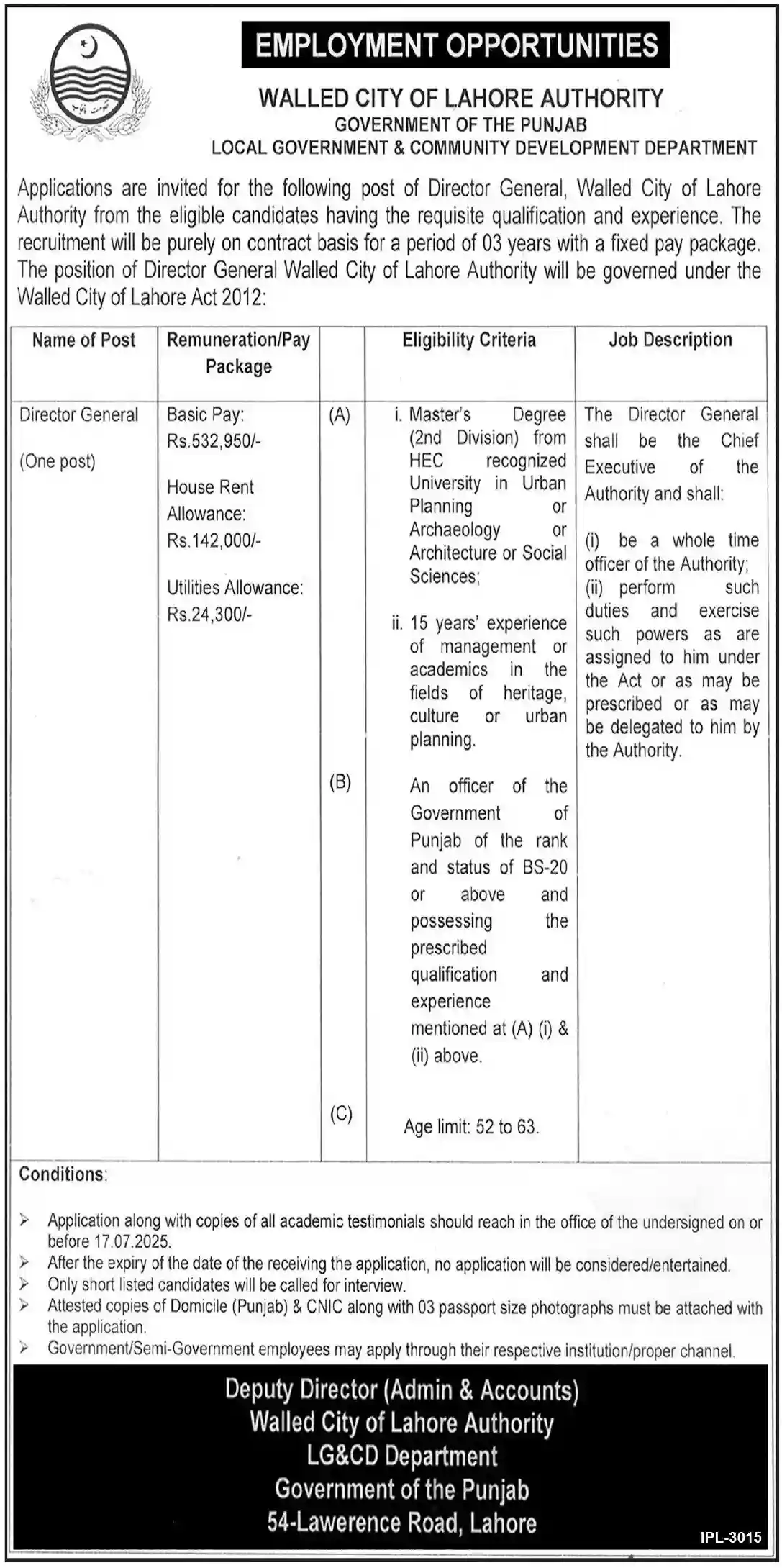 WCLA Jobs 2025 Advertisement